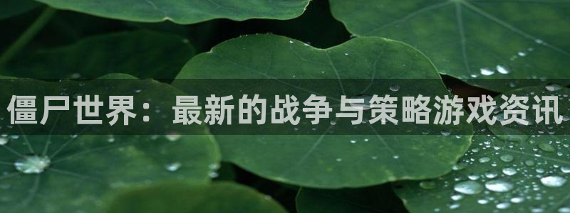 杜邦娱乐手机网页版登录：僵尸世界：最新的战争与策略游戏资讯