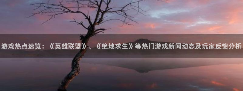 杜邦娱乐代理登陆：游戏热点速览：《英雄联盟》、《绝地求生》等